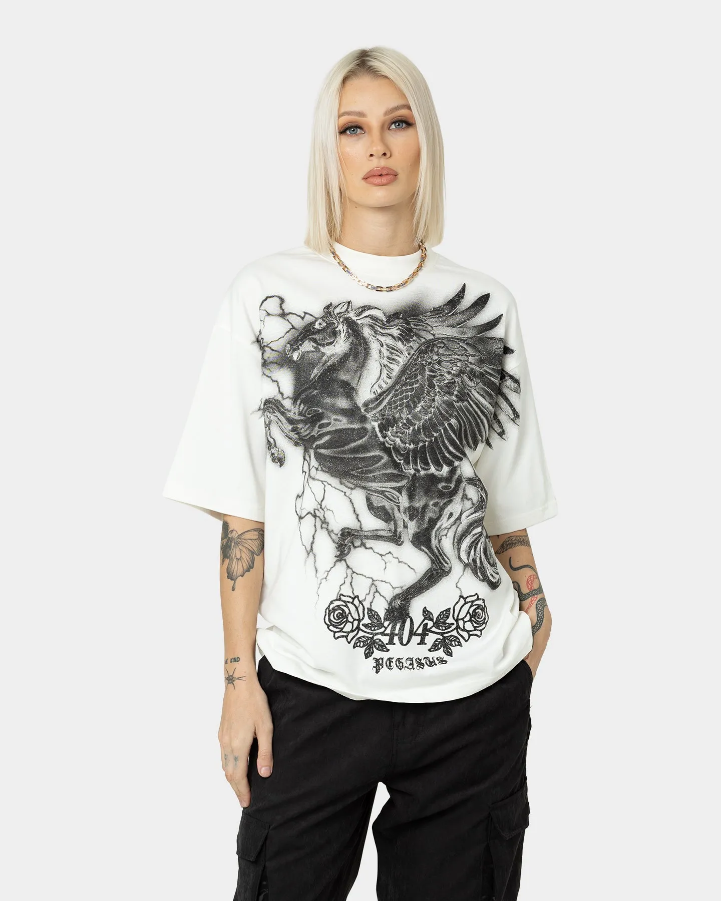 404 Pegasus Vintage T-Shirt Off White