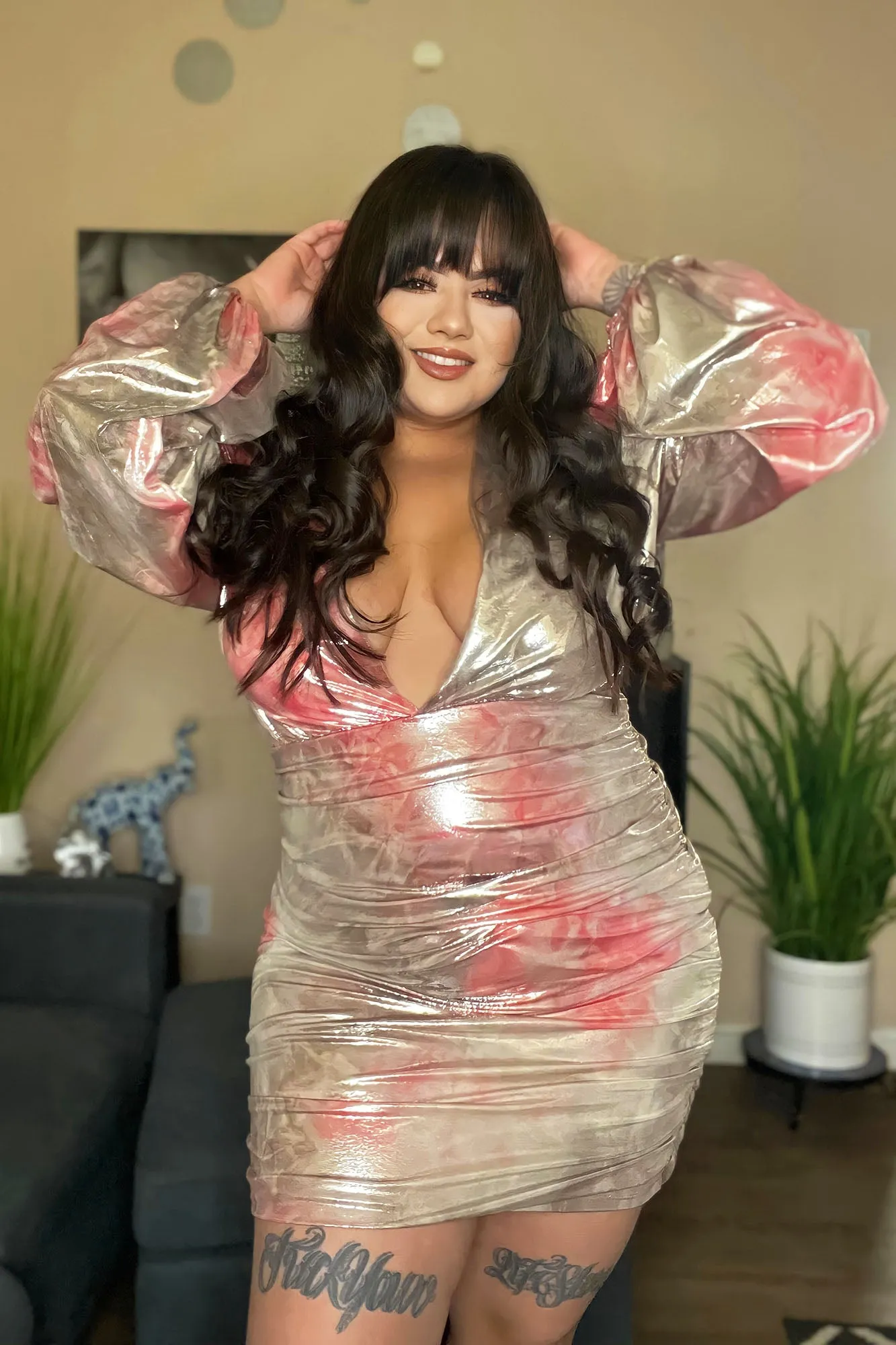 A Bold Sight Metallic Mini Dress - Pink