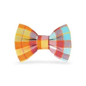 Autumn Plaid Flannel Dog Bow Tie