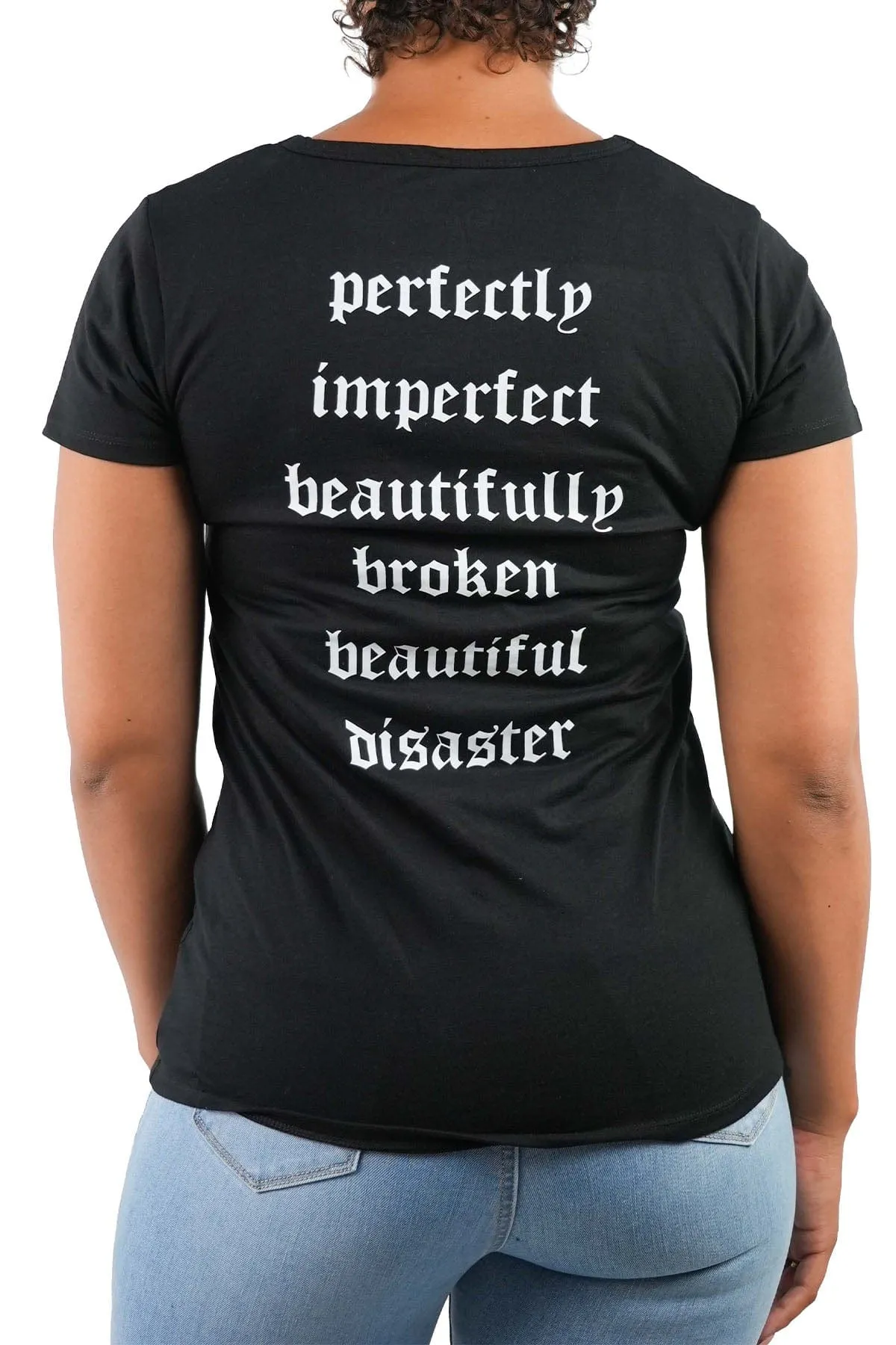 Beautiful Disaster Lace Up V-Neck Tee