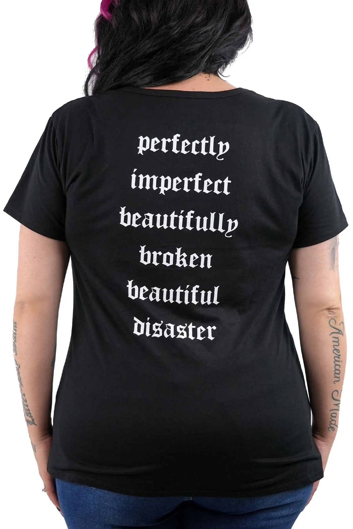 Beautiful Disaster Lace Up V-Neck Tee