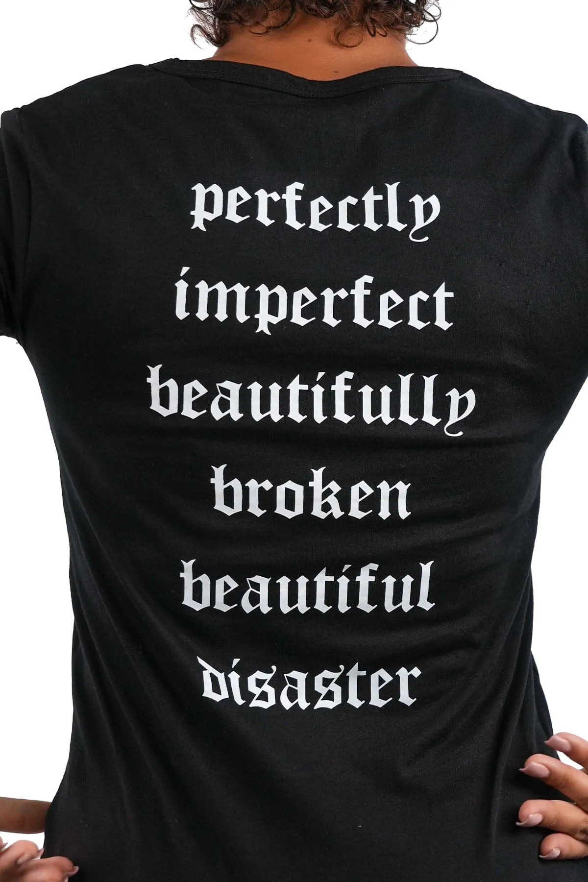 Beautiful Disaster Lace Up V-Neck Tee