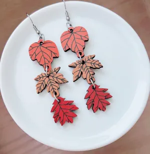 Beautiful Maple Leaves Autumn Earrings