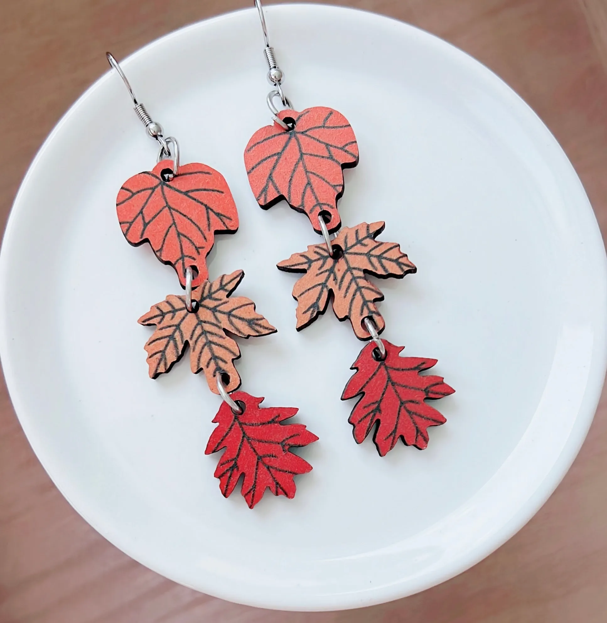 Beautiful Maple Leaves Autumn Earrings