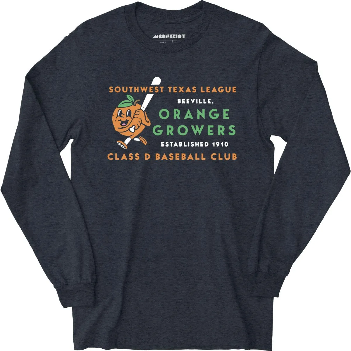 Beeville Orange Growers - Texas - Vintage Defunct Baseball Teams - Long Sleeve T-Shirt