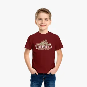 Boerboel Kids Premium Cotton Printed Short Sleeve Tee Maroon