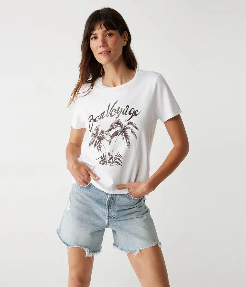 Bon Voyage Crew Tee in White