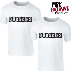 BROSKIES White Matching Brother Tees (MRK X)