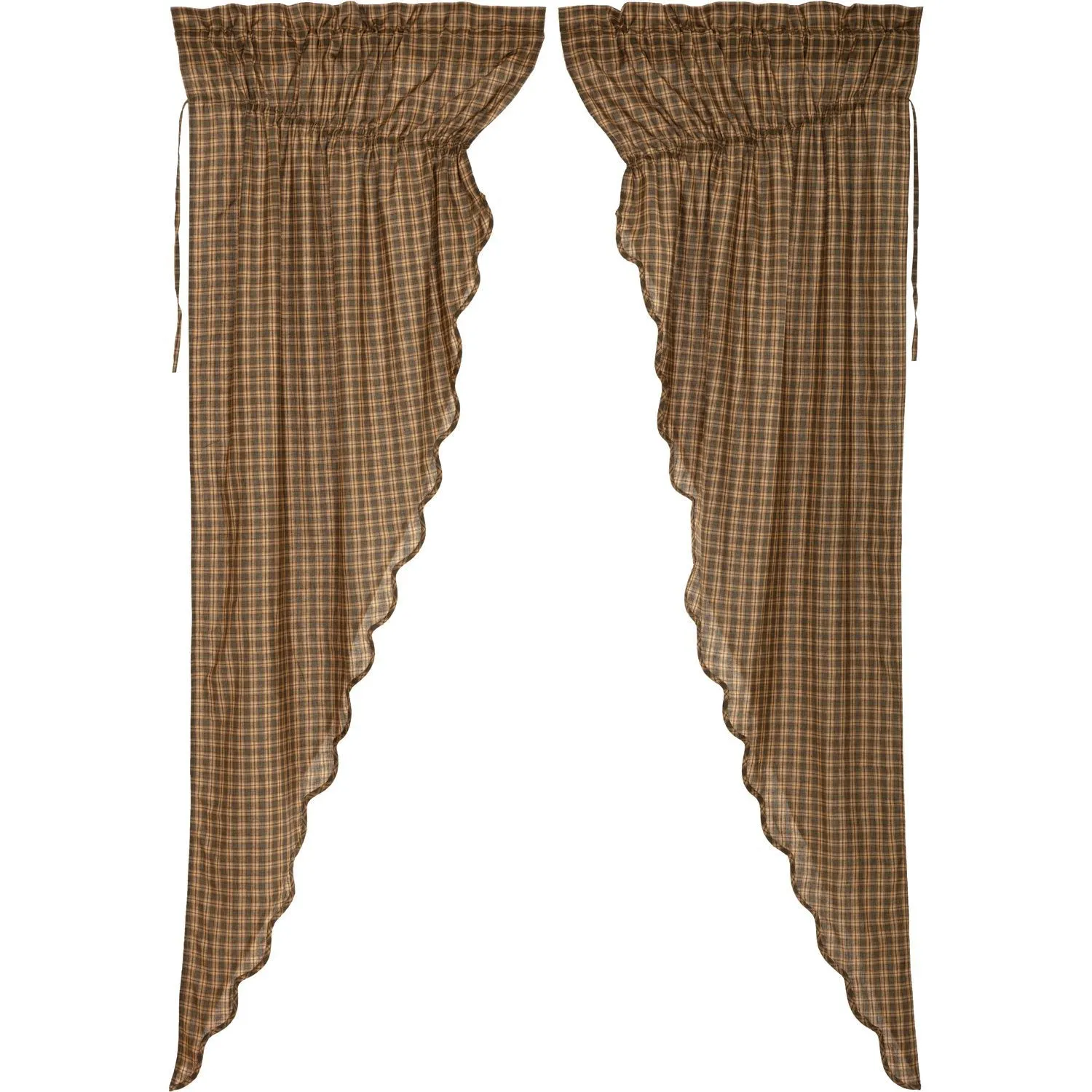 Cedar Ridge Scalloped Lined Long Prairie Curtains 84"