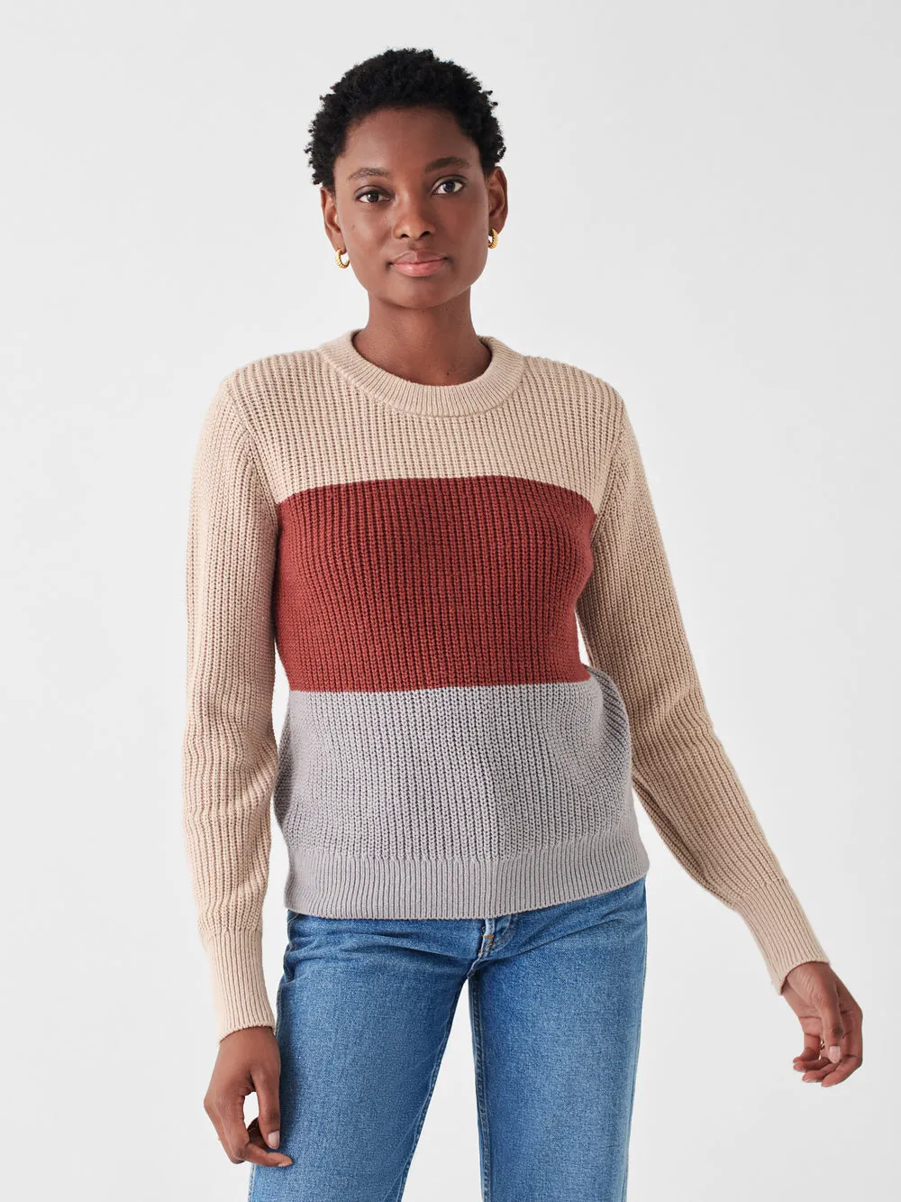 Cozy Cotton Crew in Autumn Colorblock