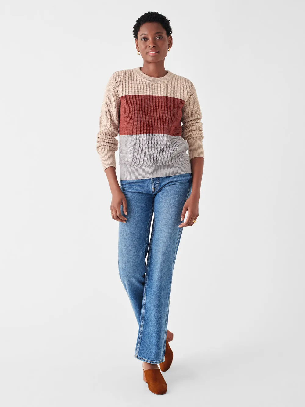 Cozy Cotton Crew in Autumn Colorblock