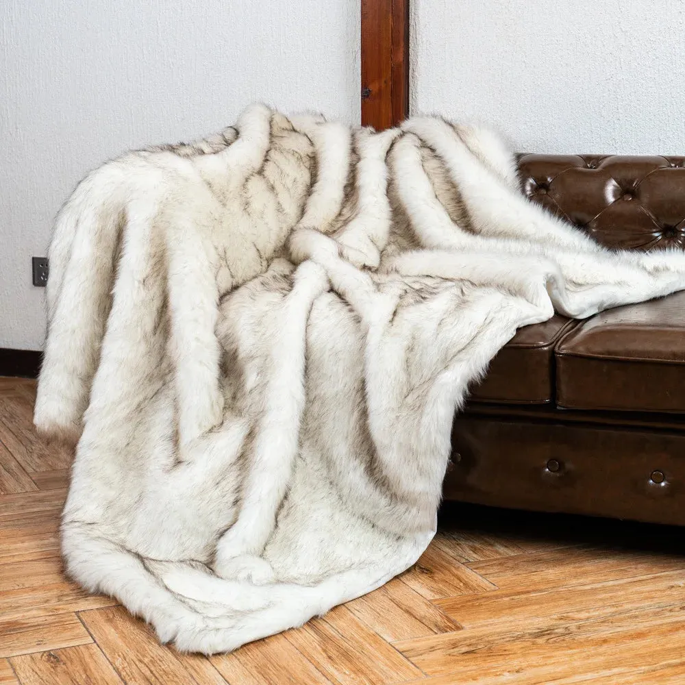 Cozy Couture Deluxe Faux Fur Sofa Blanket