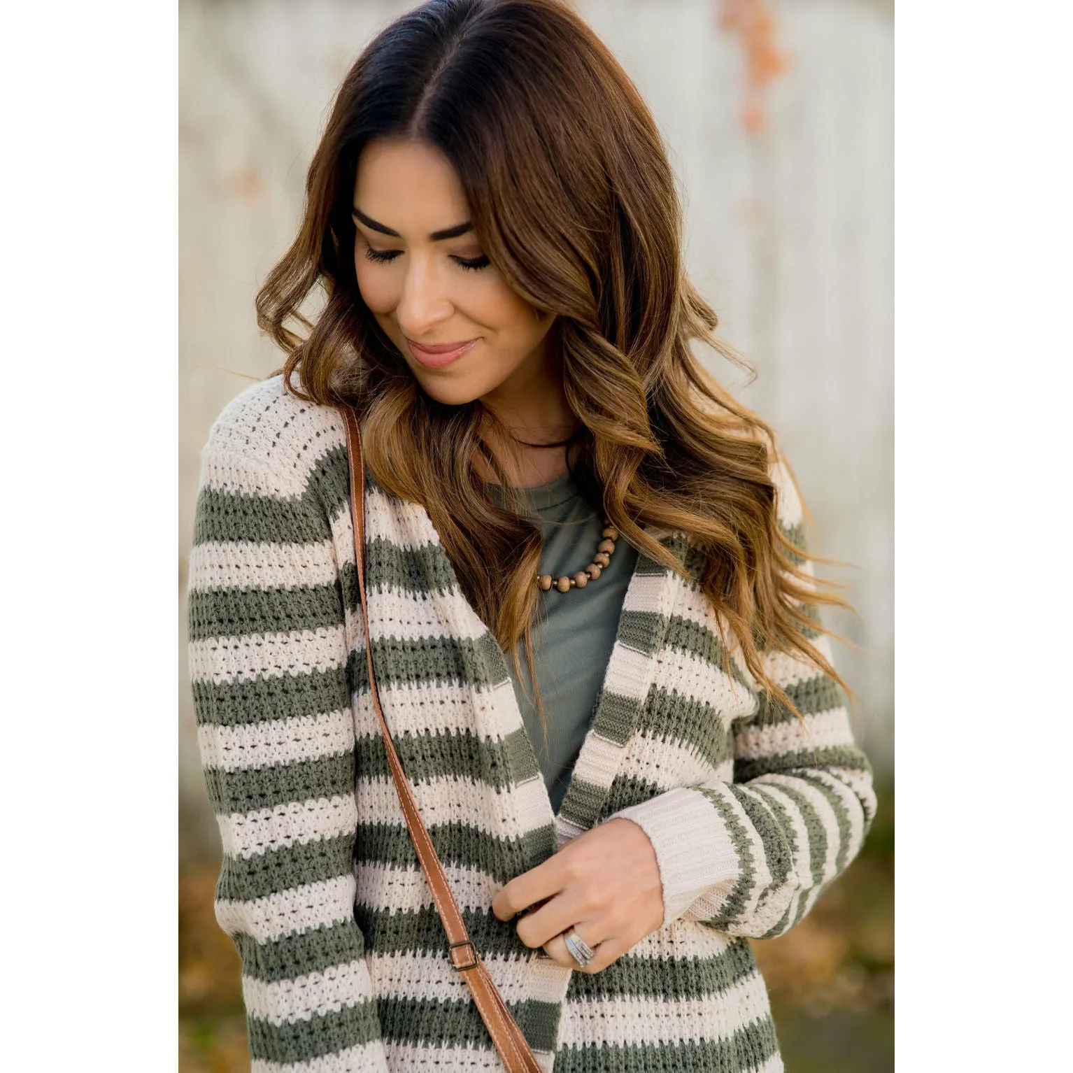 Every Day Loose Knit Striped Cardigan