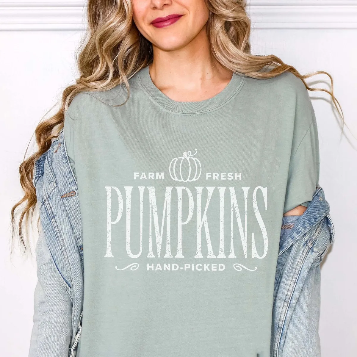 Farm Fresh Pumpkins Hand Picked Comfort Color Wholesale Tee - Fast Shipping