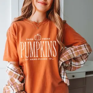 Farm Fresh Pumpkins Hand Picked Comfort Color Wholesale Tee - Fast Shipping