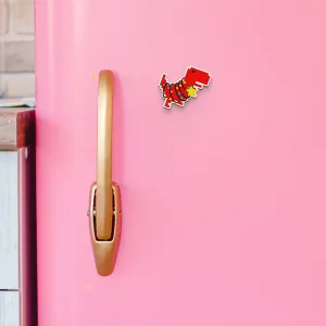 Festive T-Rex Hand Painted Wooden Magnet