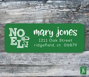 Green NOEL Return Address Labels