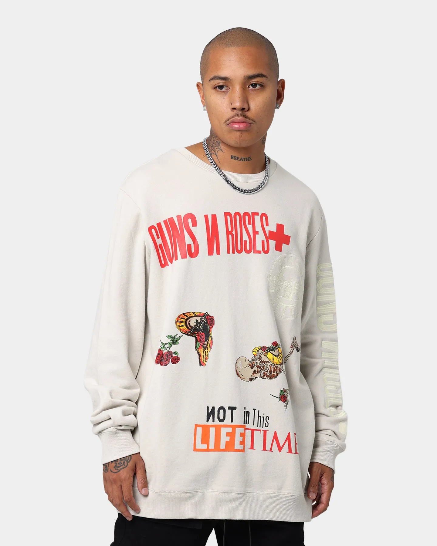 Guns N Roses Bleeding Car Crewneck Natural