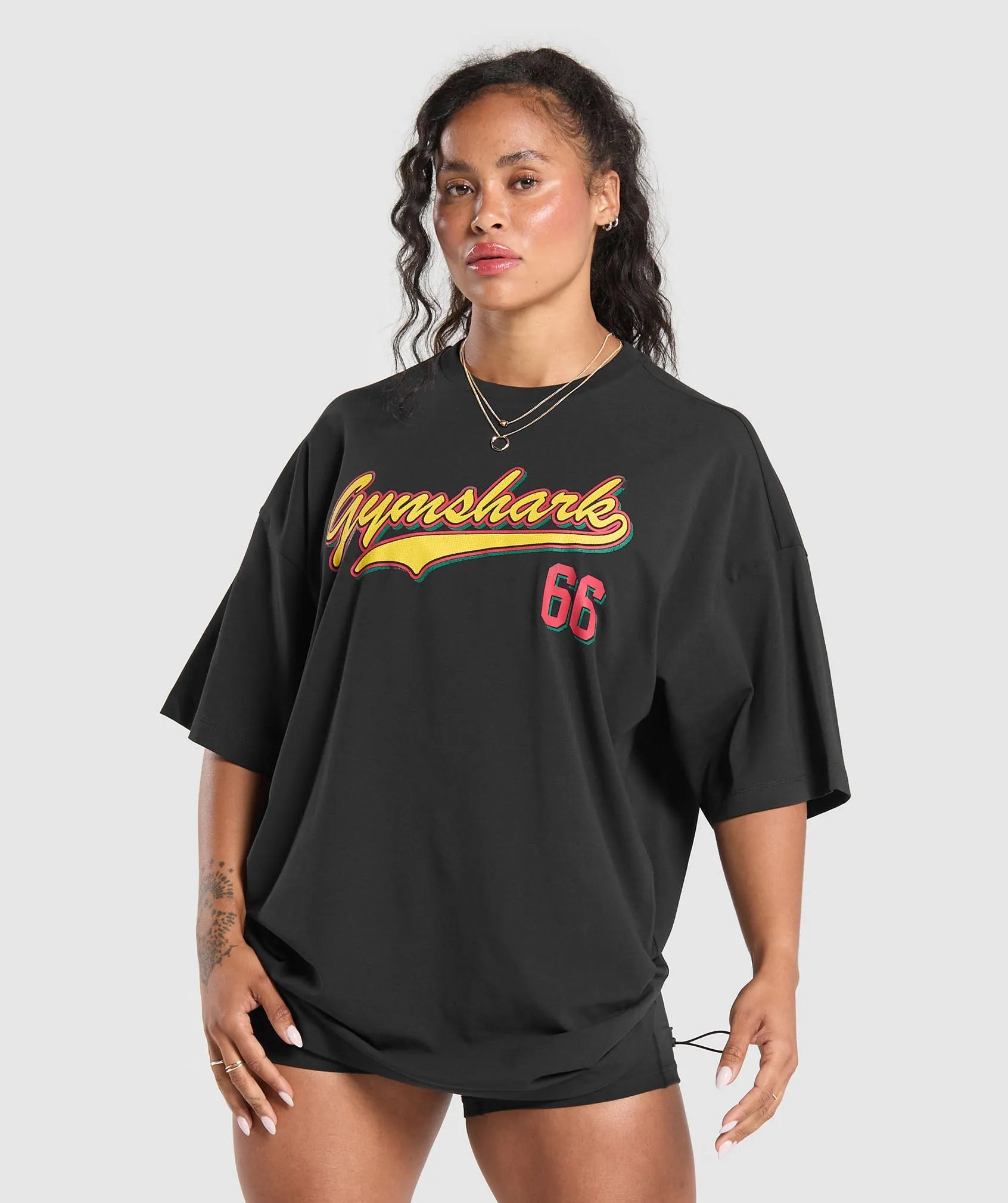 Gymshark Indiyah and Dami x Oversized Graphic T-Shirt - Black