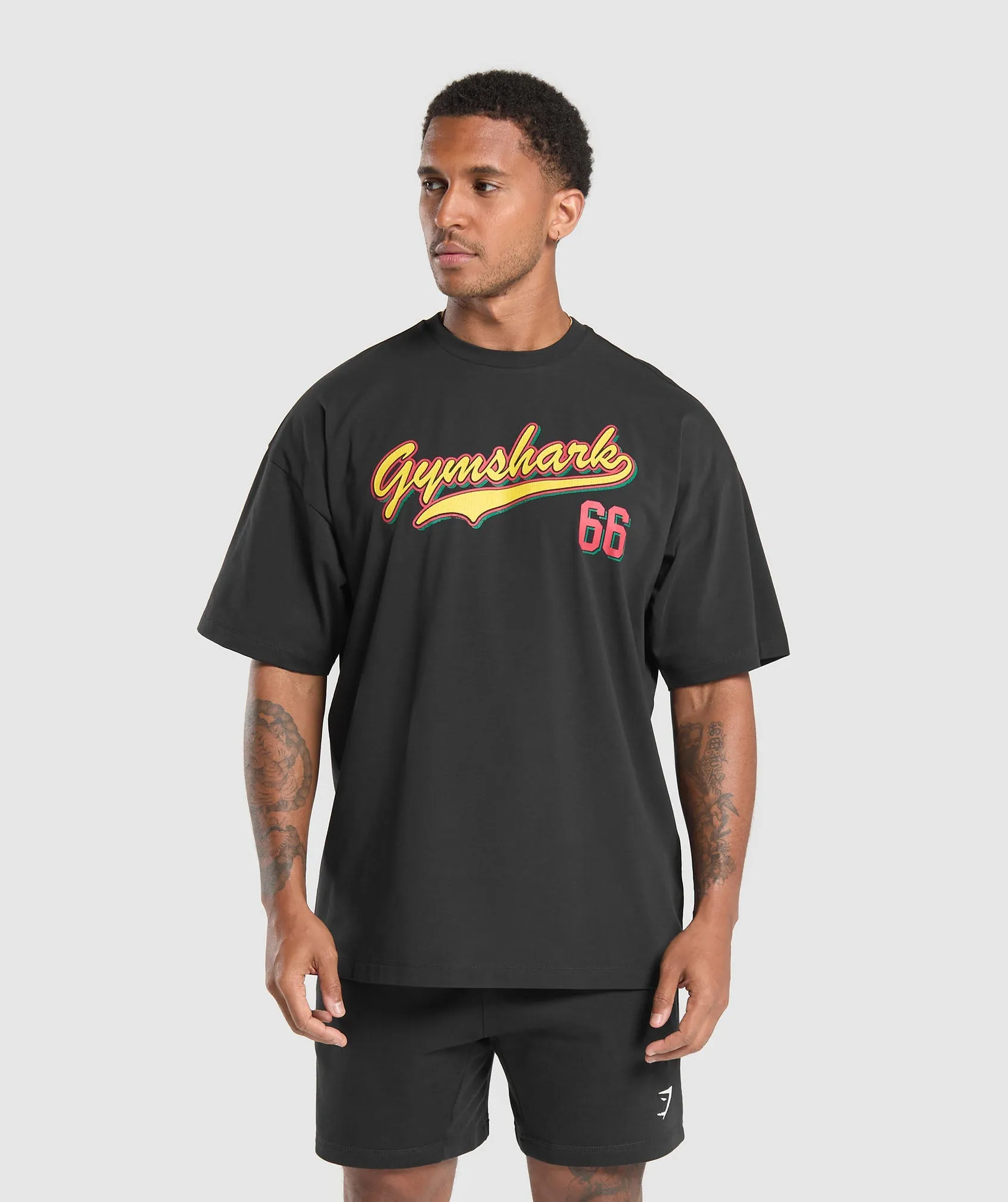 Gymshark Indiyah and Dami x Oversized Graphic T-Shirt - Black