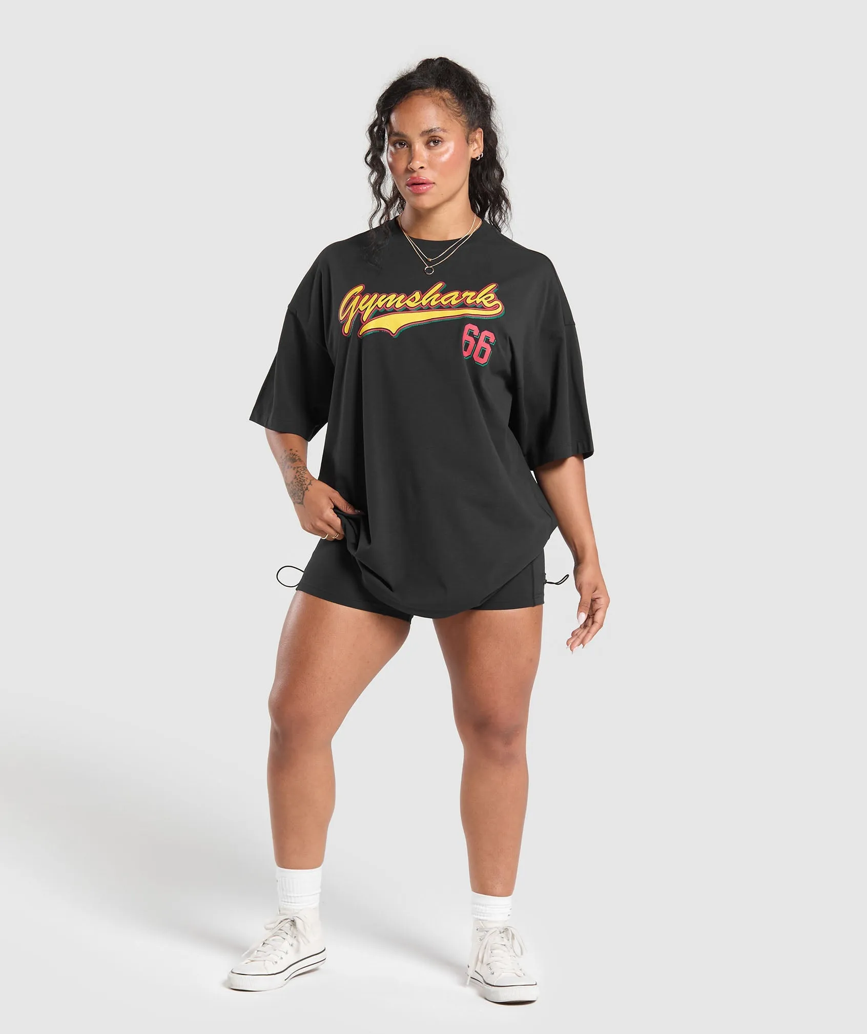 Gymshark Indiyah and Dami x Oversized Graphic T-Shirt - Black