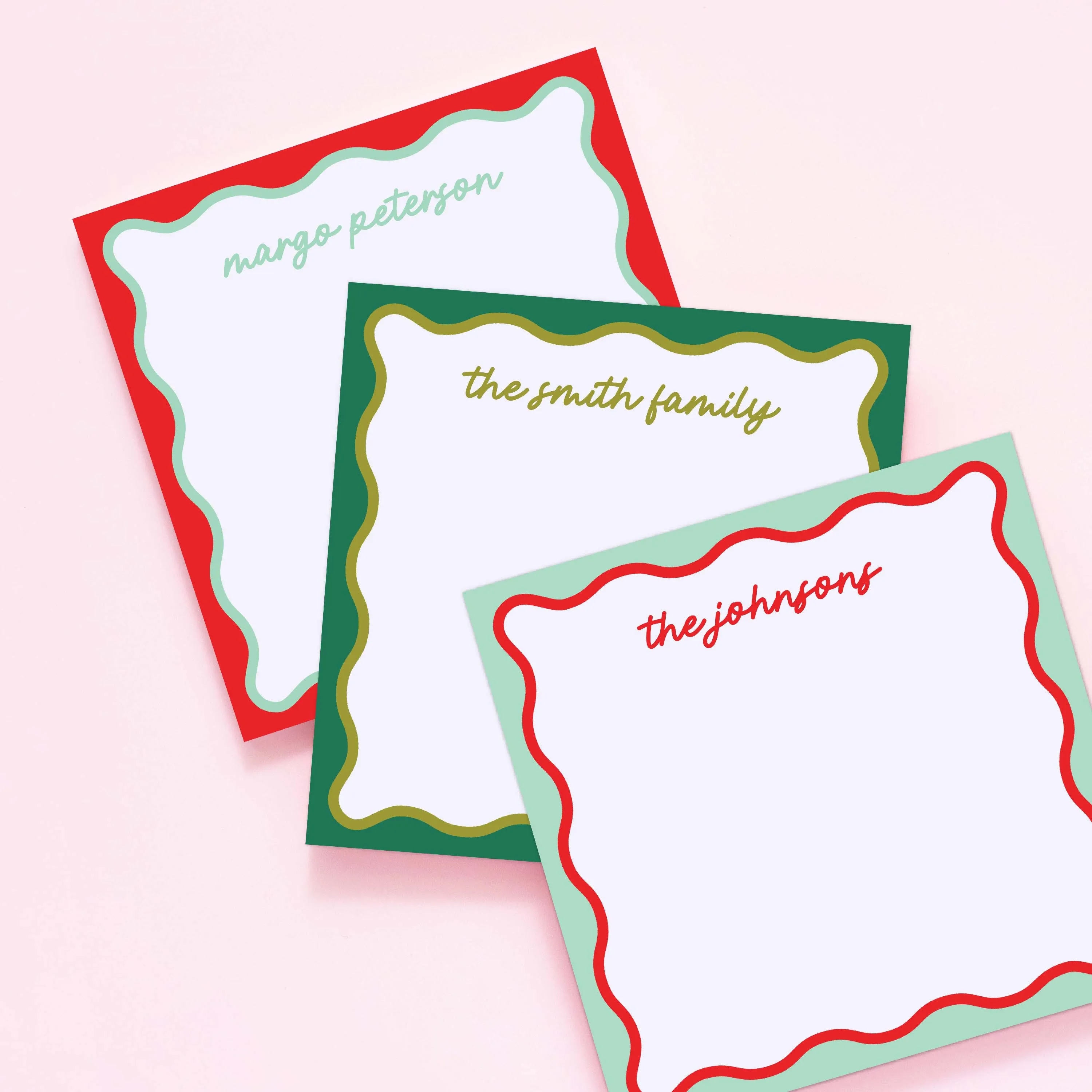 Holiday Wavy Collection Personalized Notepad