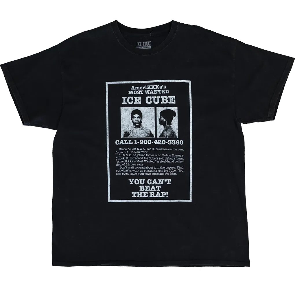 Ice Cube Amerikkkas Most Wanted T-Shirt Black Wash