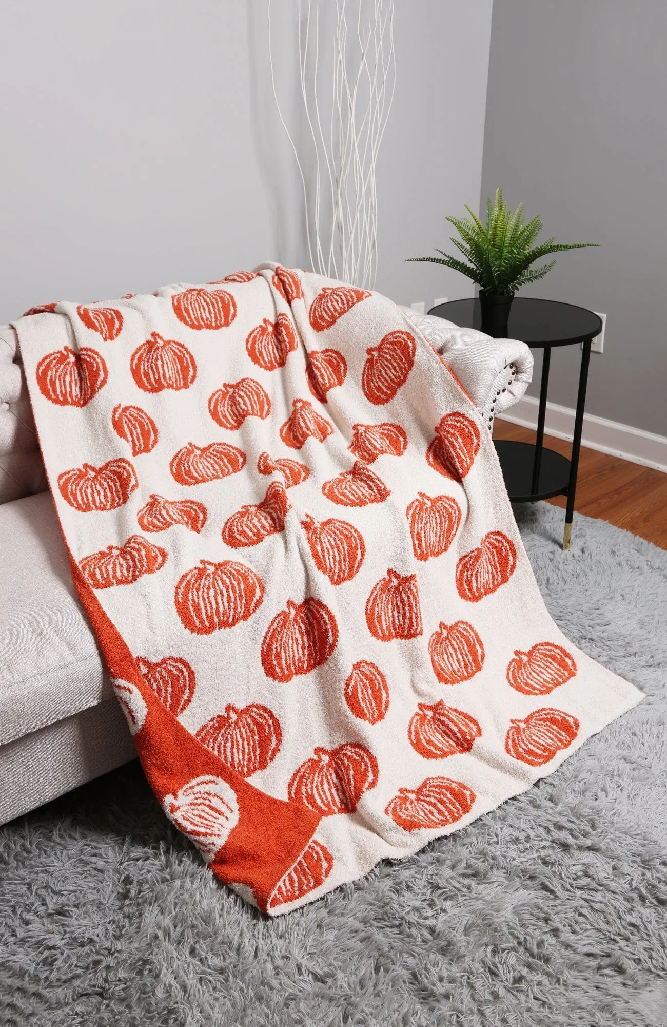 JCL4315 Super Lux Pumpkin Throw Blanket