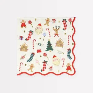 Jolly Christmas Large Napkins / Set of 16