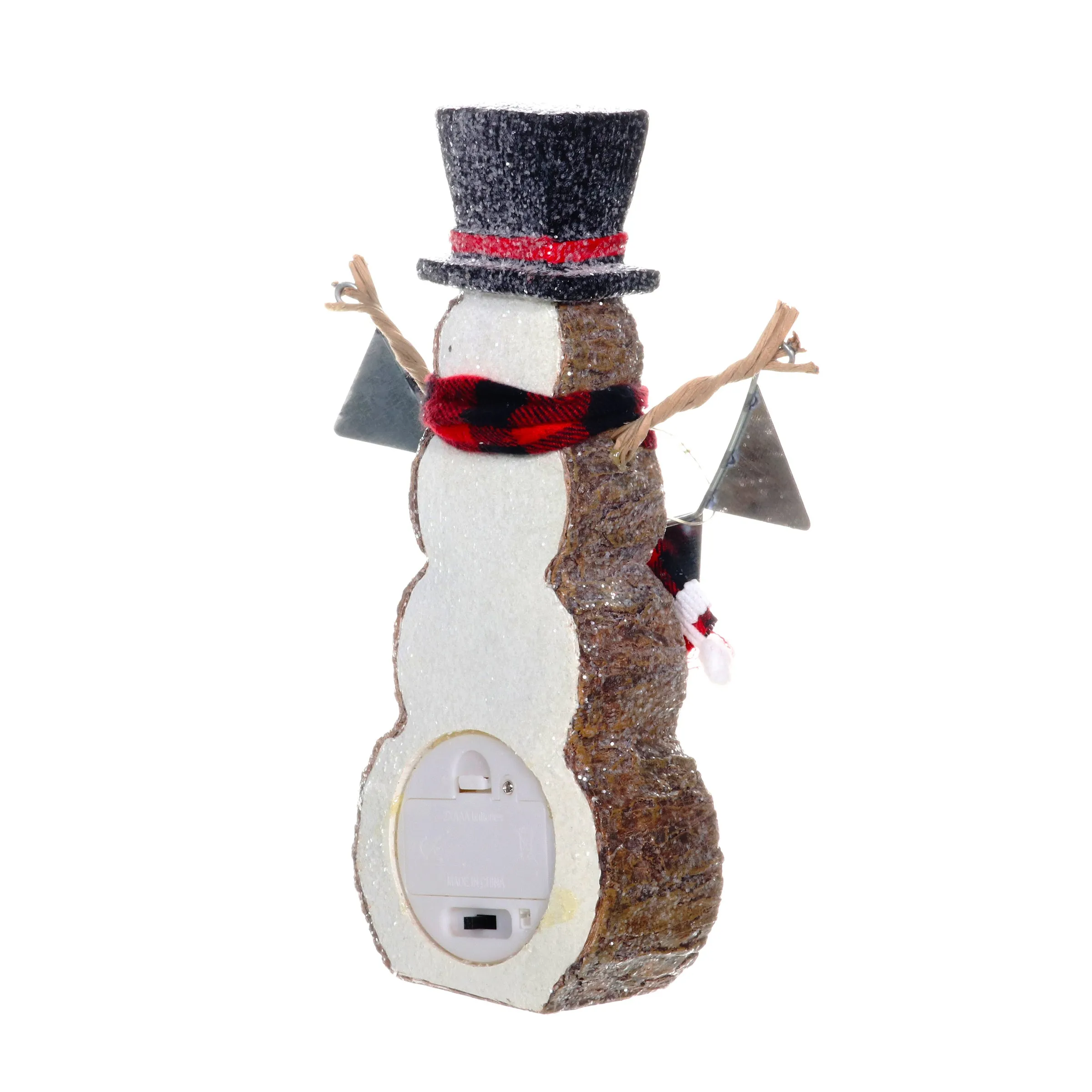 Joy To The World LED Snowman Statue on a Battery Powered Timer, 8.5 Inch