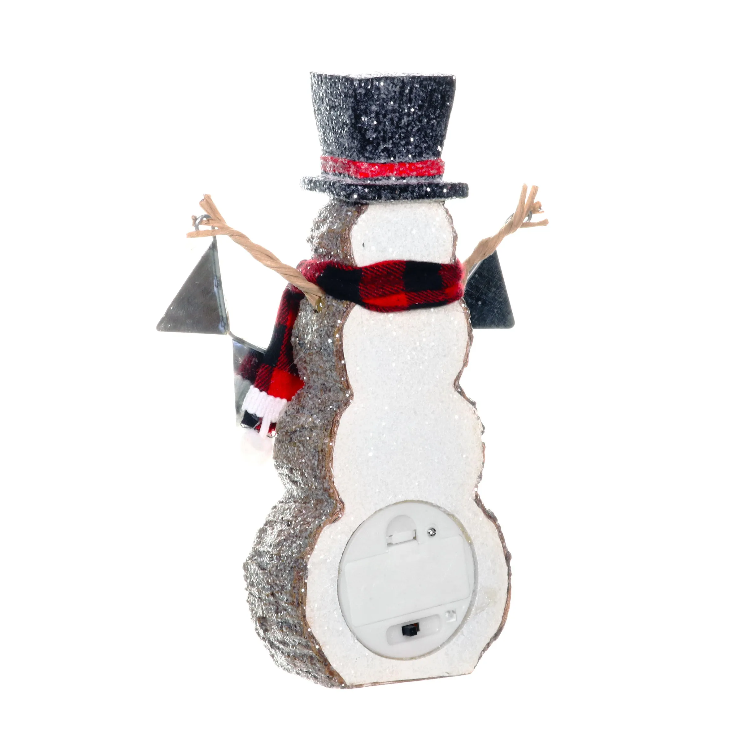 Joy To The World LED Snowman Statue on a Battery Powered Timer, 8.5 Inch