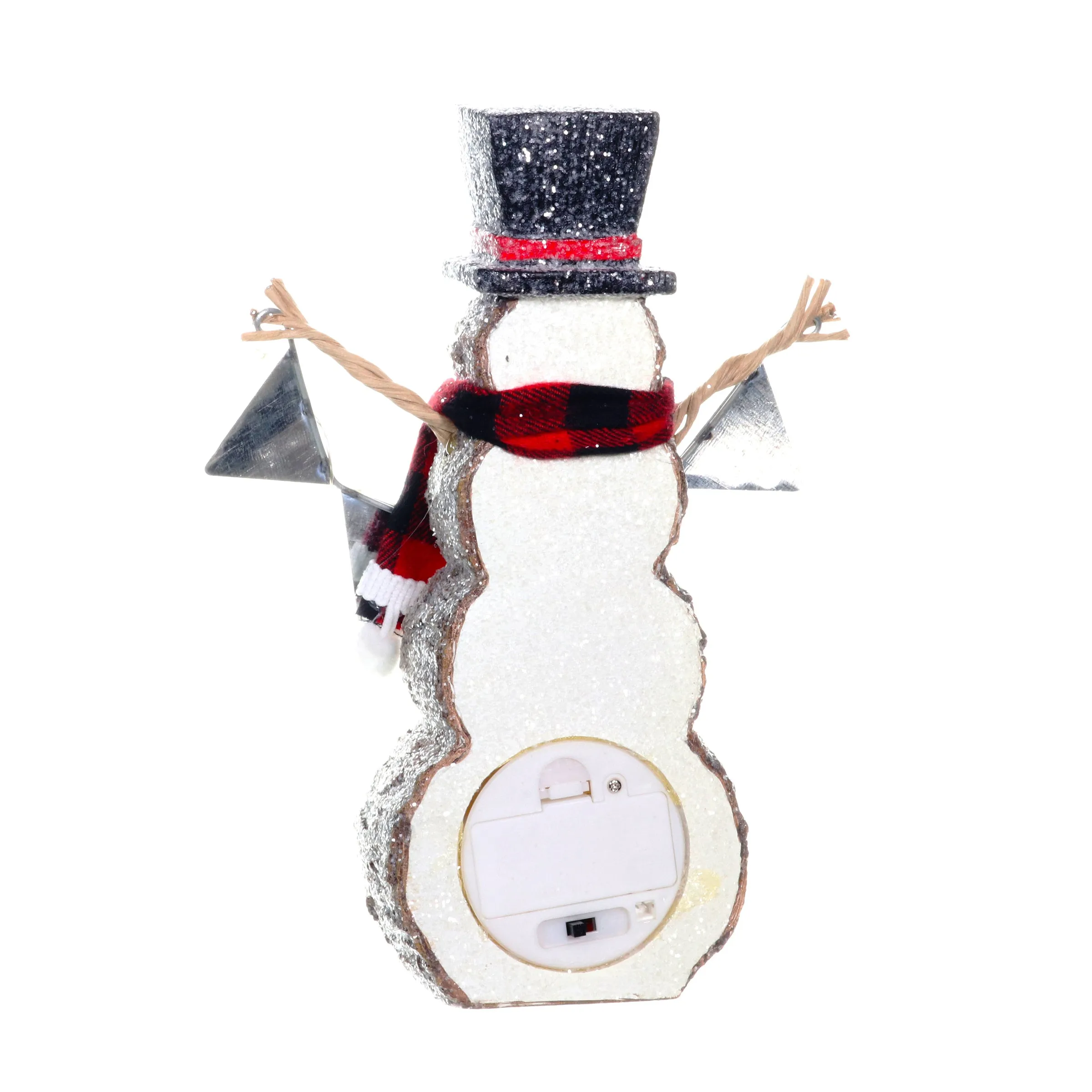 Joy To The World LED Snowman Statue on a Battery Powered Timer, 8.5 Inch