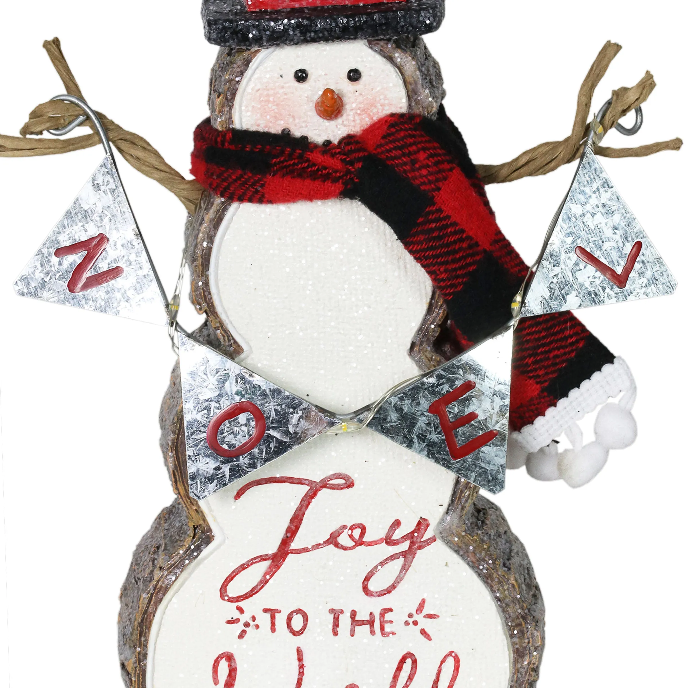 Joy To The World LED Snowman Statue on a Battery Powered Timer, 8.5 Inch