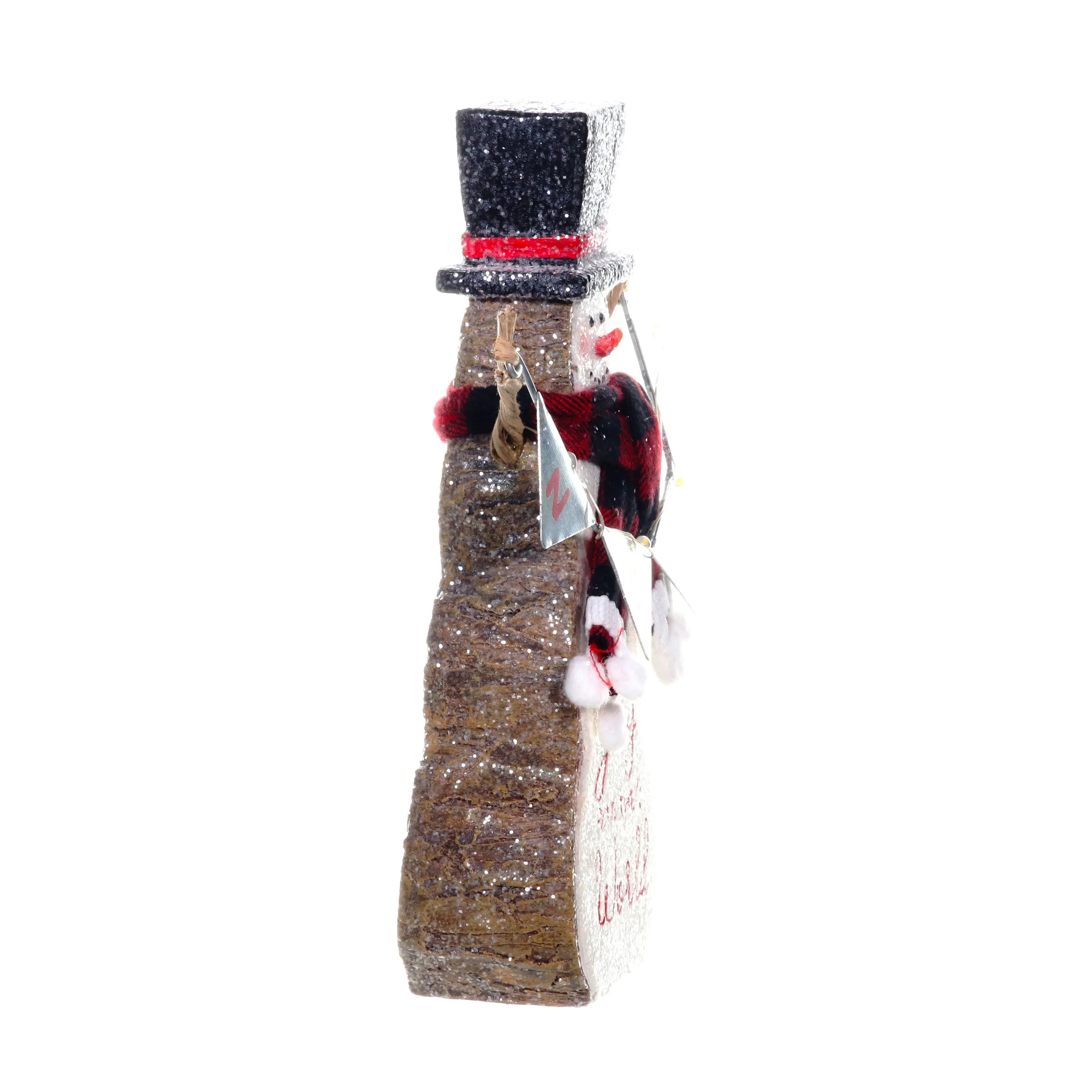 Joy To The World LED Snowman Statue on a Battery Powered Timer, 8.5 Inch