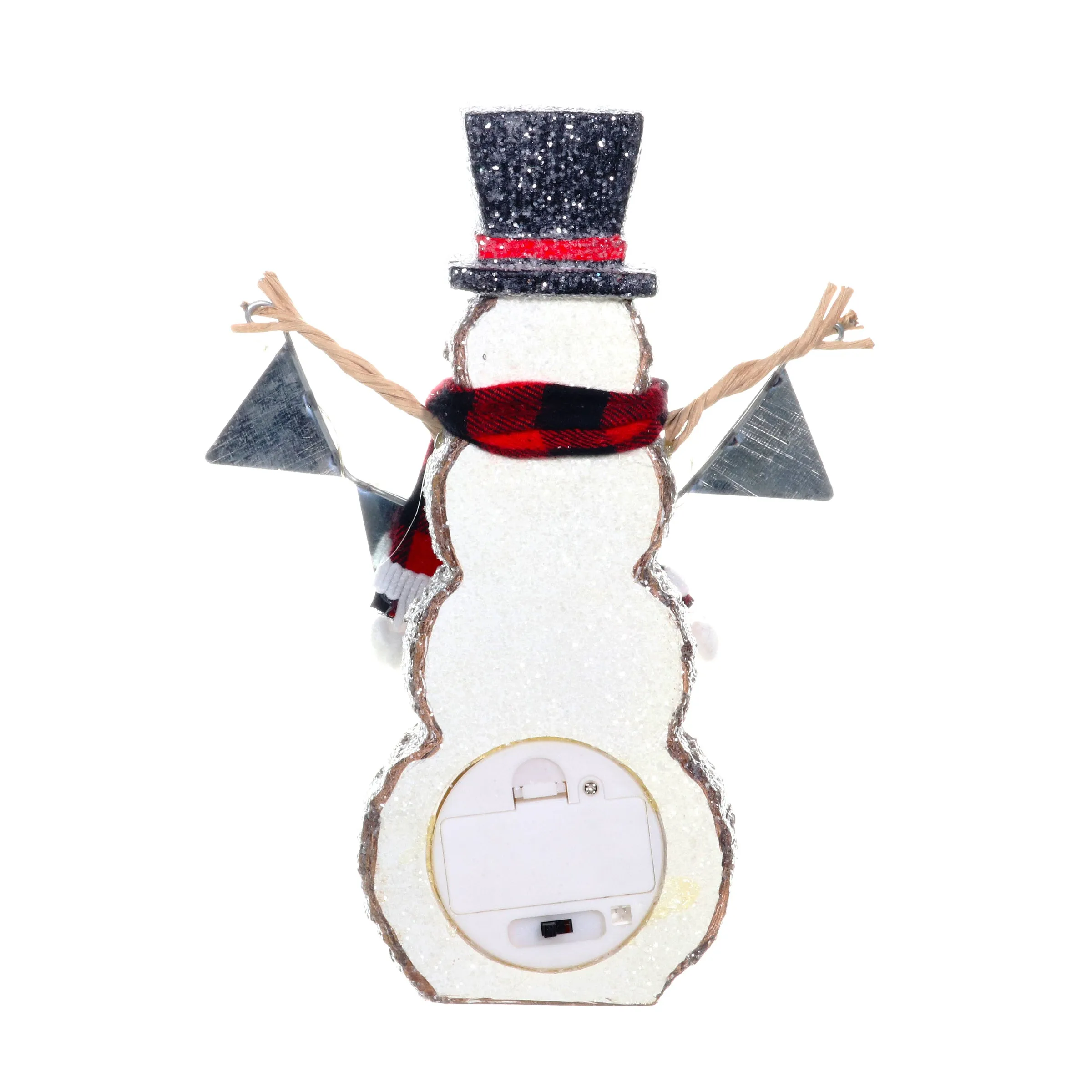 Joy To The World LED Snowman Statue on a Battery Powered Timer, 8.5 Inch