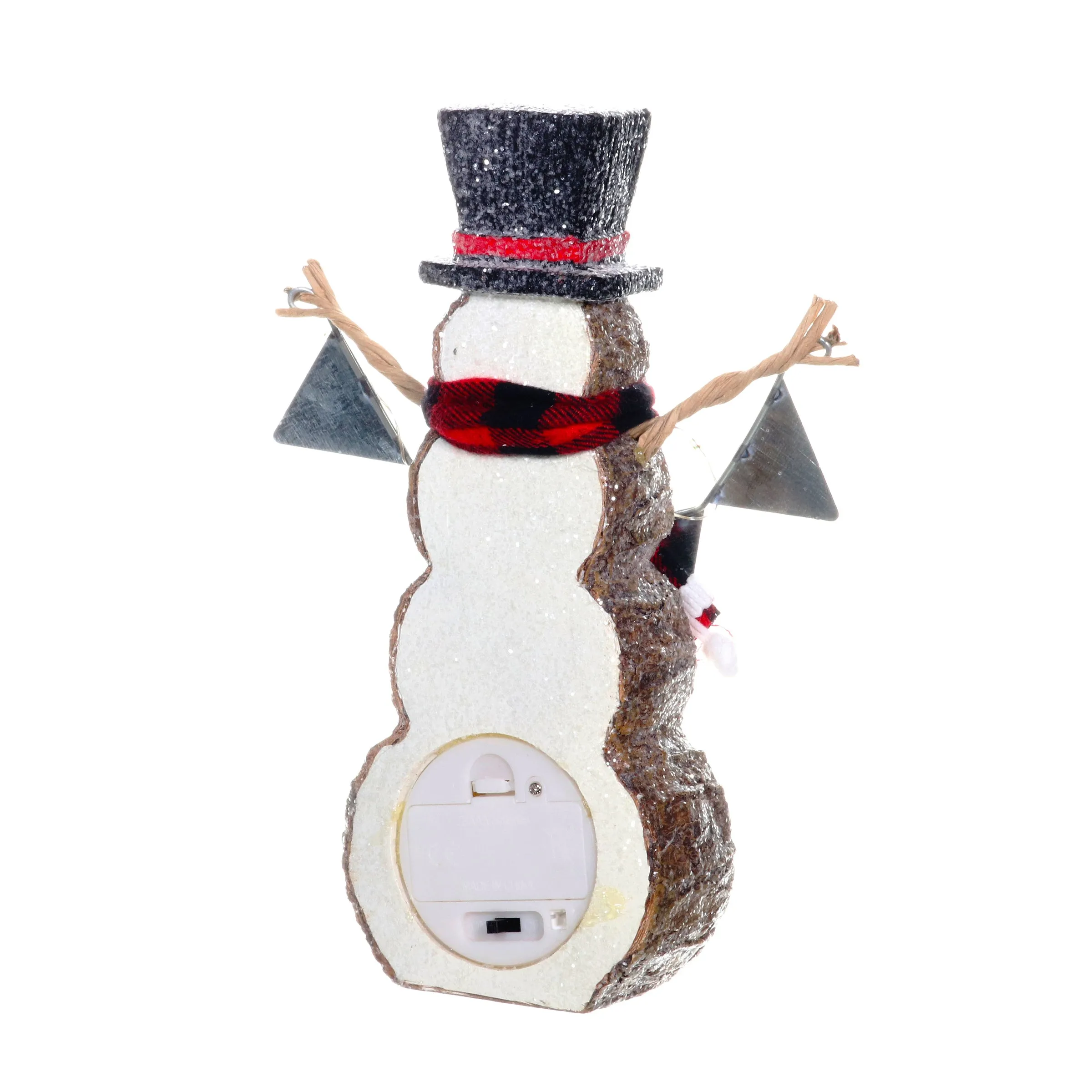 Joy To The World LED Snowman Statue on a Battery Powered Timer, 8.5 Inch