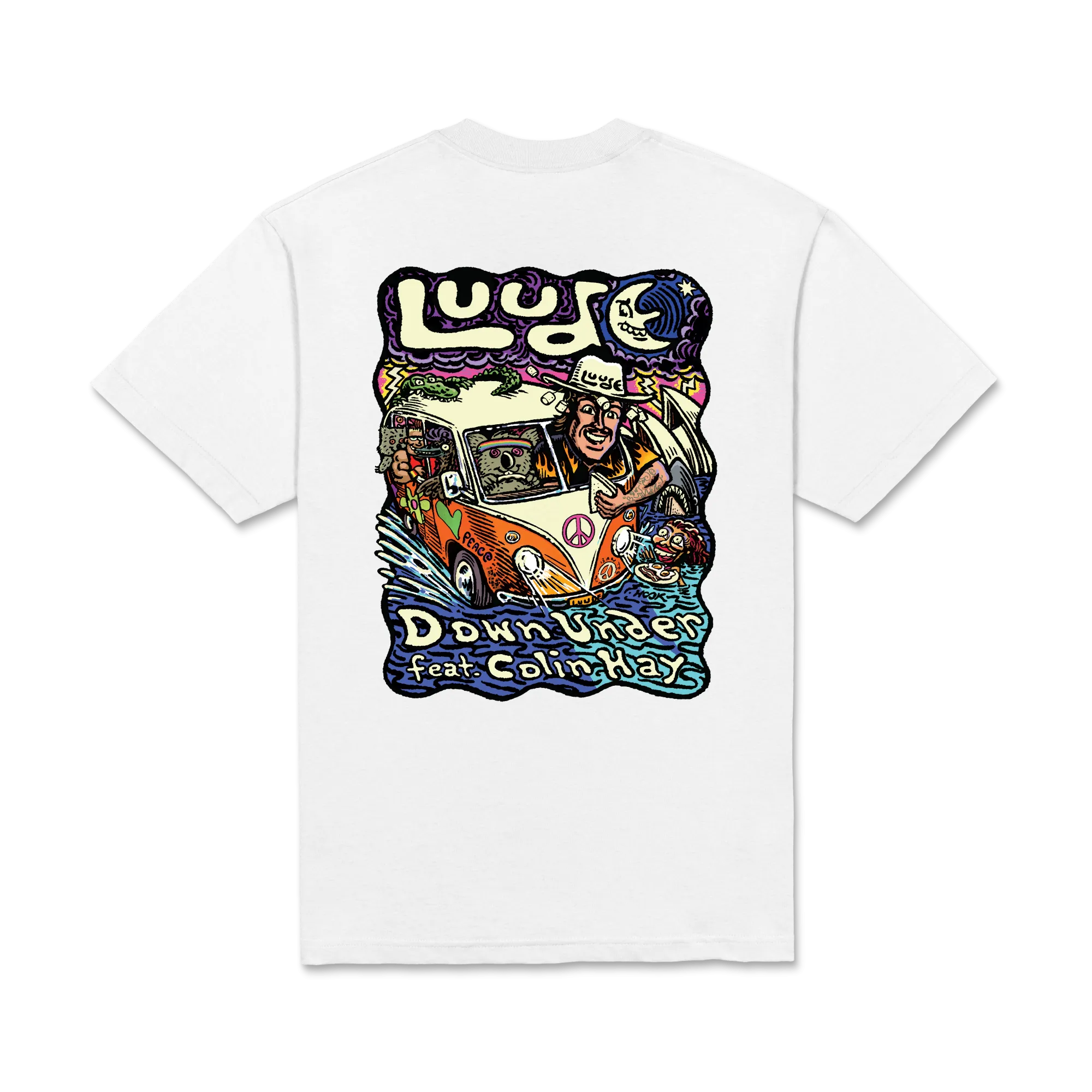 LUUDE / Down Under /  Glow In The Dark / White T-Shirt