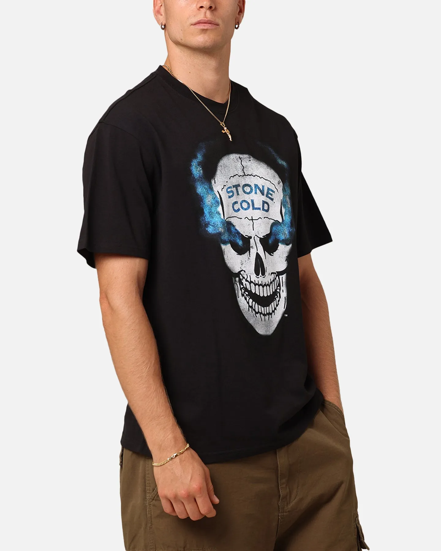 Mitchell & Ness X WWE Stone Cold Steve Austin Skull T-Shirt Overdyed Black