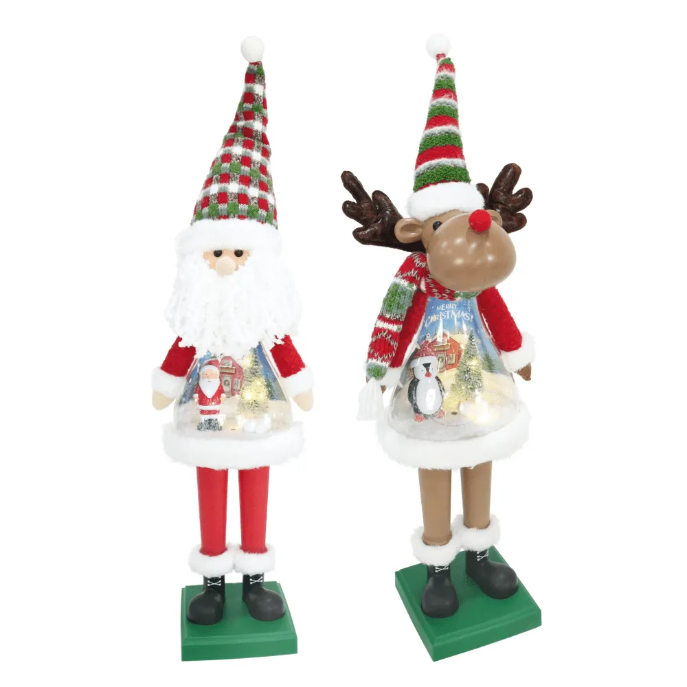 Musical n Light Up Santa with Belly Scene USB (60cm)