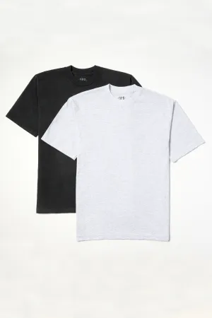 Pacific Heavy Weight 2 Tee Bundle - Black and Heather Grey