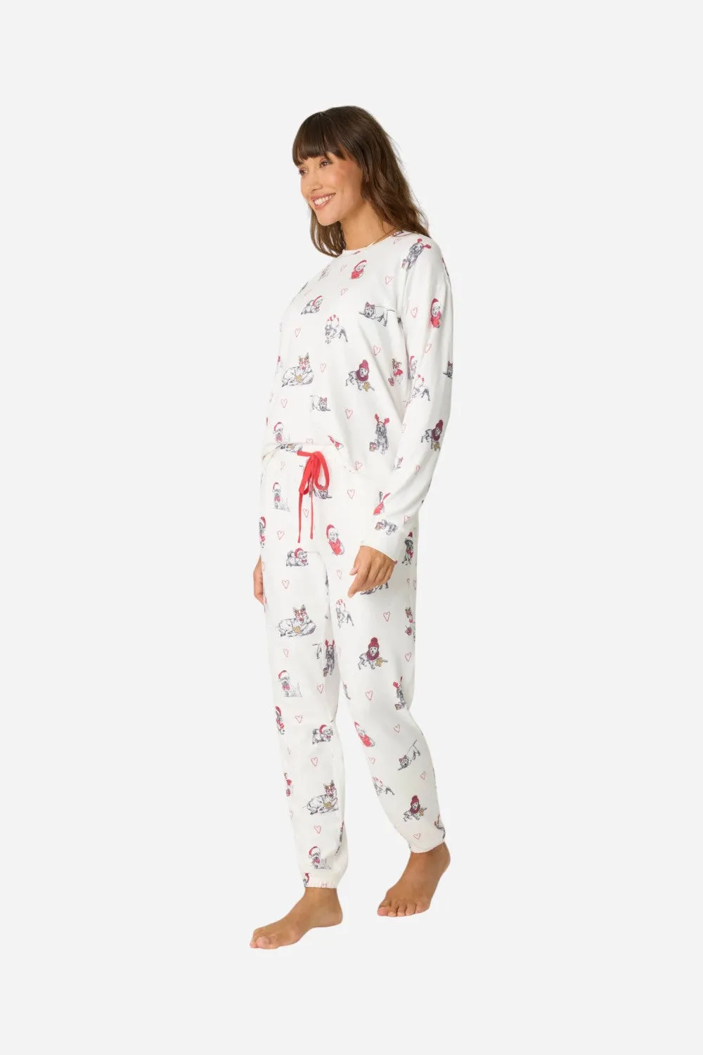 PJ Salvage Candy Cane Lane PJ Set in Ivory