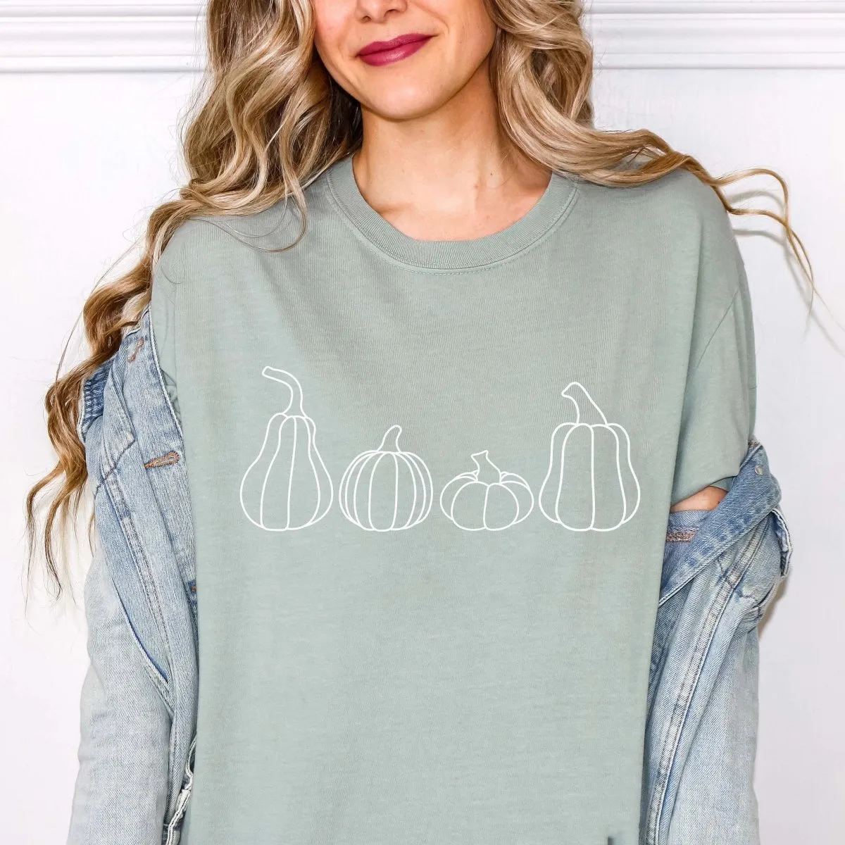 Pumpkins In A Row Comfort Color Wholesale Tee - Quick Shipping