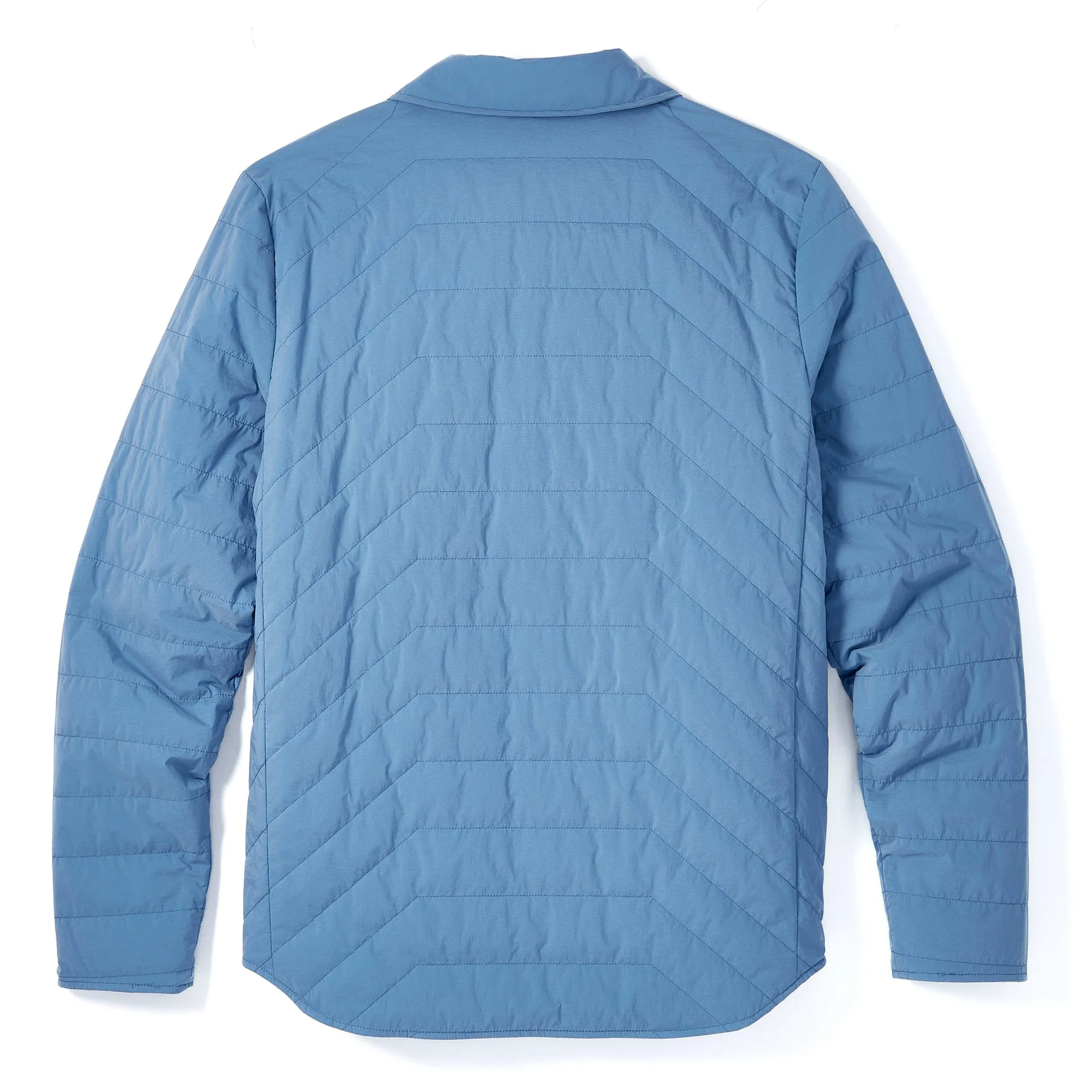 Reversible Insulated Shirt Jacket in Dusty Blue