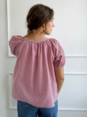 Scalloped Edge Gingham Top