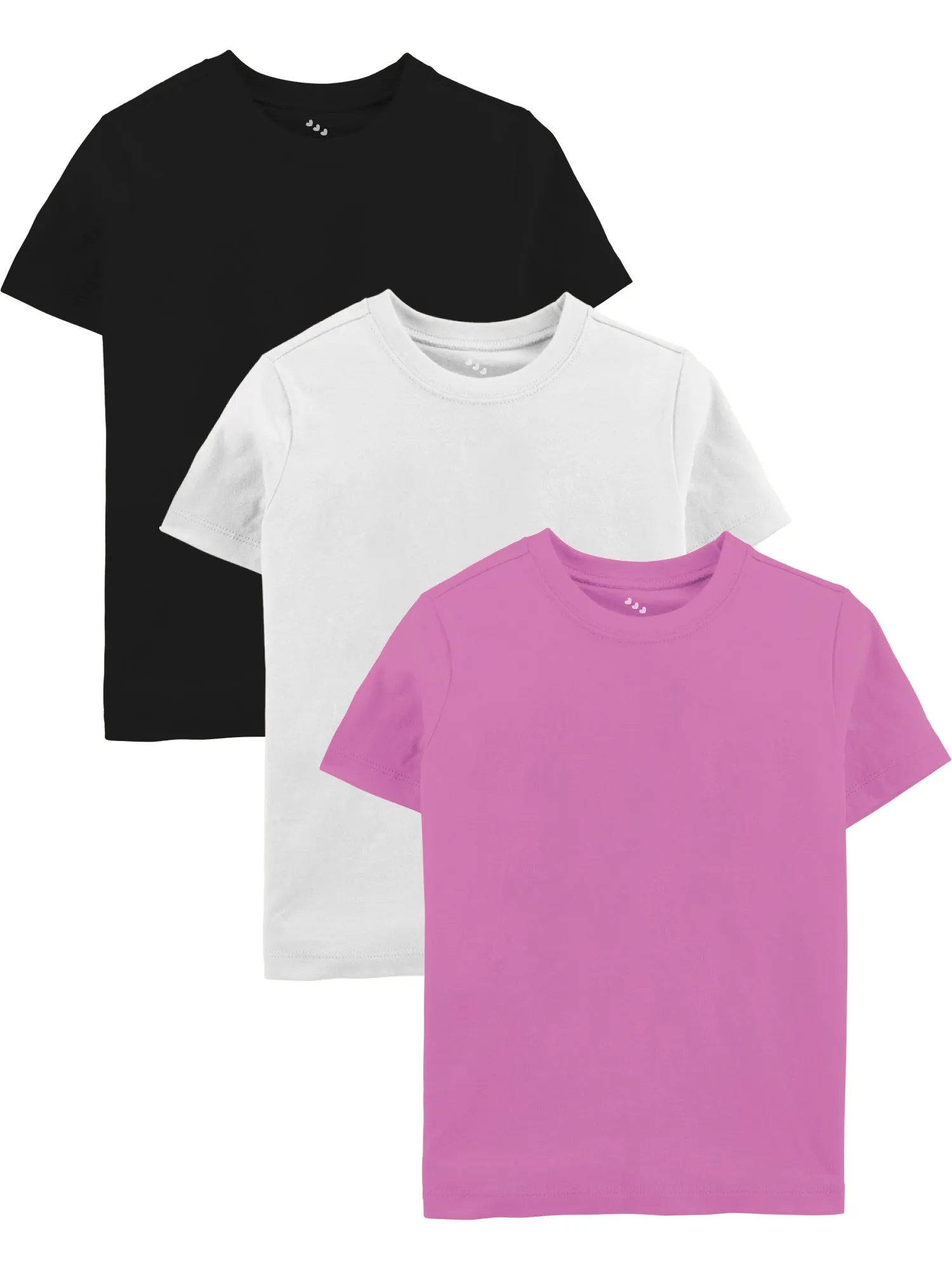 Solid Set of 3- Black White and Pink 0 Kids Tshirt - Tee