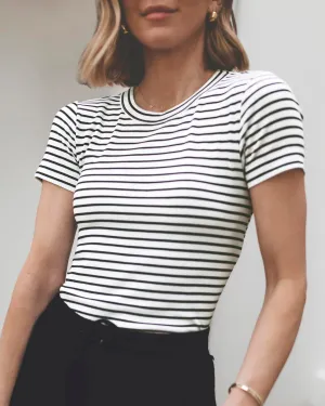 Splendid x @Cellajaneblog Stripe Crew Tee