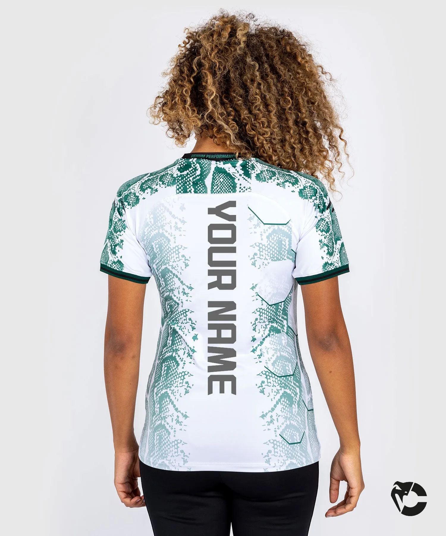 UFC Adrenaline by Venum Personalized Authentic Fight Night Women’s Walkout Jersey - Emerald Edition - White/Green