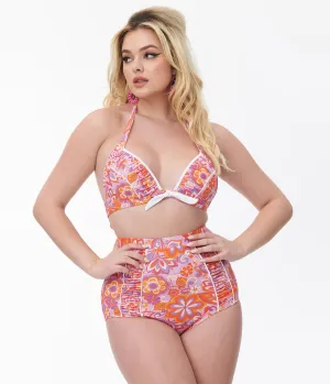 Unique Vintage Bohemian Floral Ruched Swim Bottom