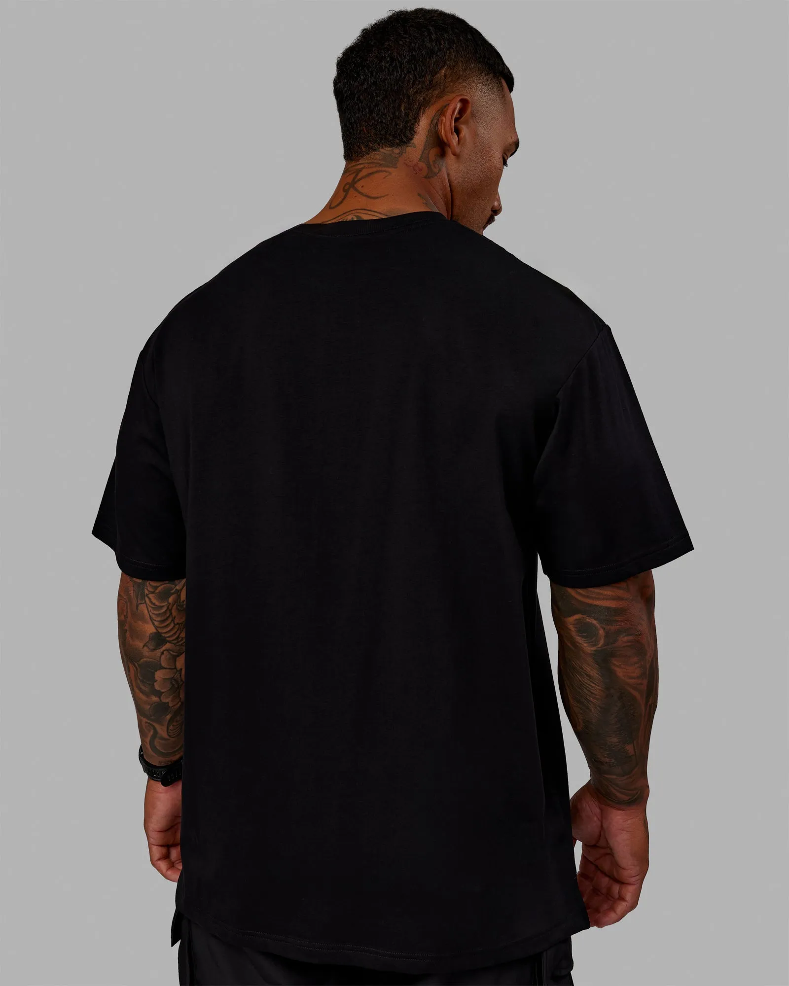 Unisex 1% Better FLXCotton Tee Oversize - Black-Power Cobalt