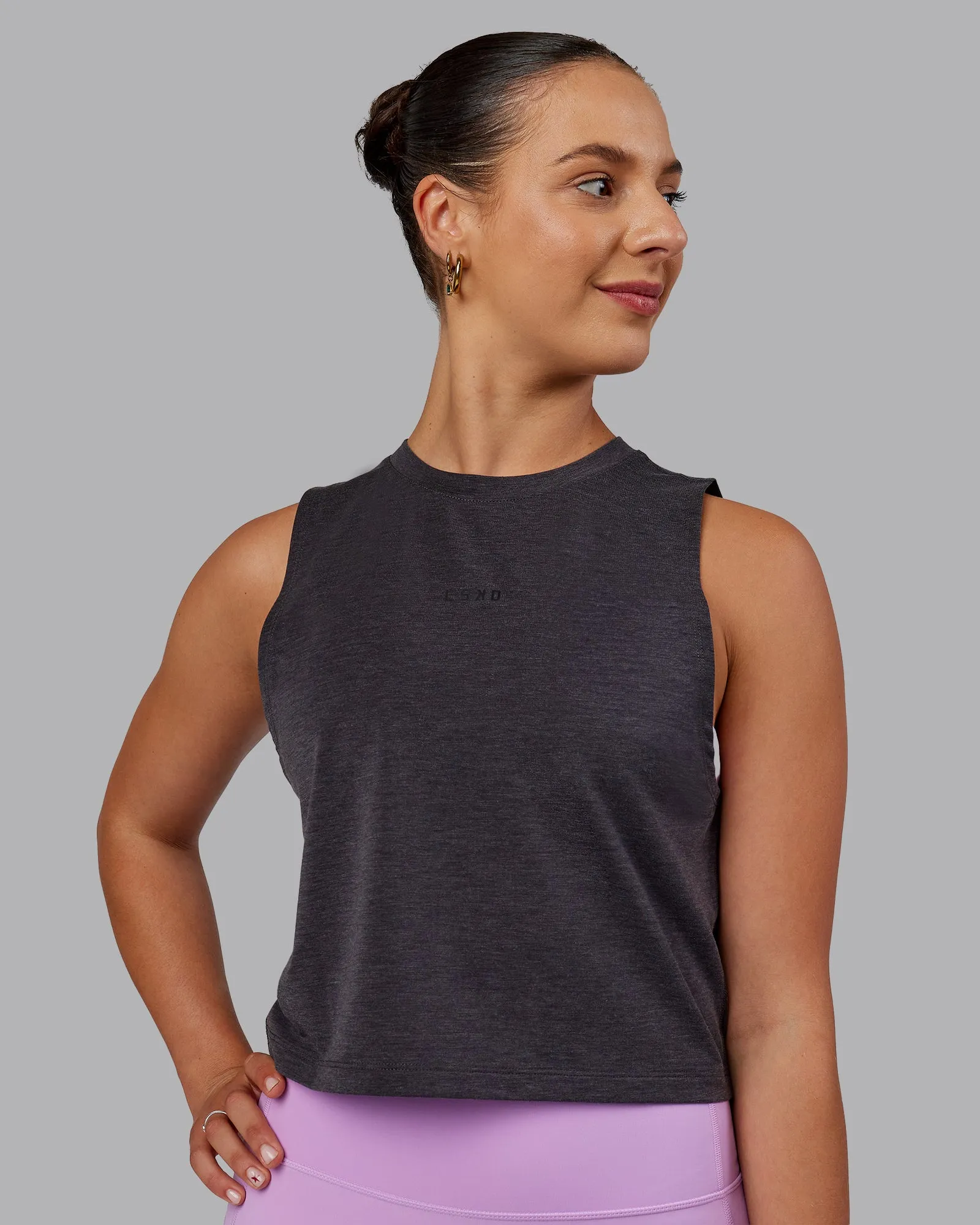 Unleash Cropped Training Tank - Charcoal Marl